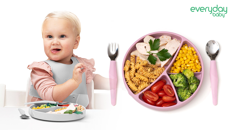 [from 스웨덴] 에브리데이베이비 실리콘 흡착식판 이유식기 수저세트 모음전