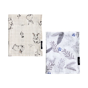 ♥엘라바♥ 라이트 블랭킷 2개 세트 (베이지버니 + 애니멀리프)