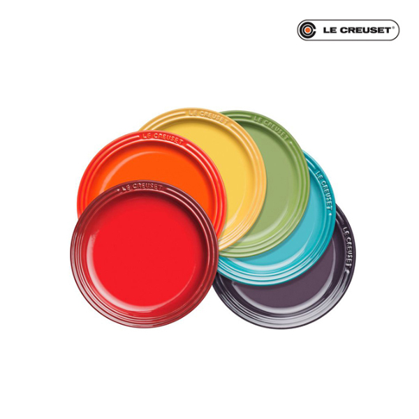 전통의 프랑스 명품♥ [르크루제] 레인보우 플레이트/머그 6P 세트