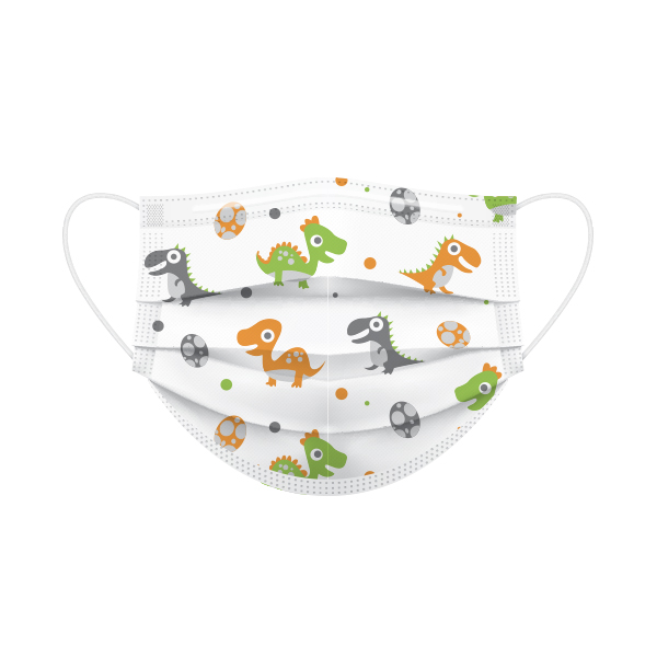 [리피뉴키즈] 개별포장 국내산 일회용 어린이 마스크 50매(옵션: 화이트, 공룡)